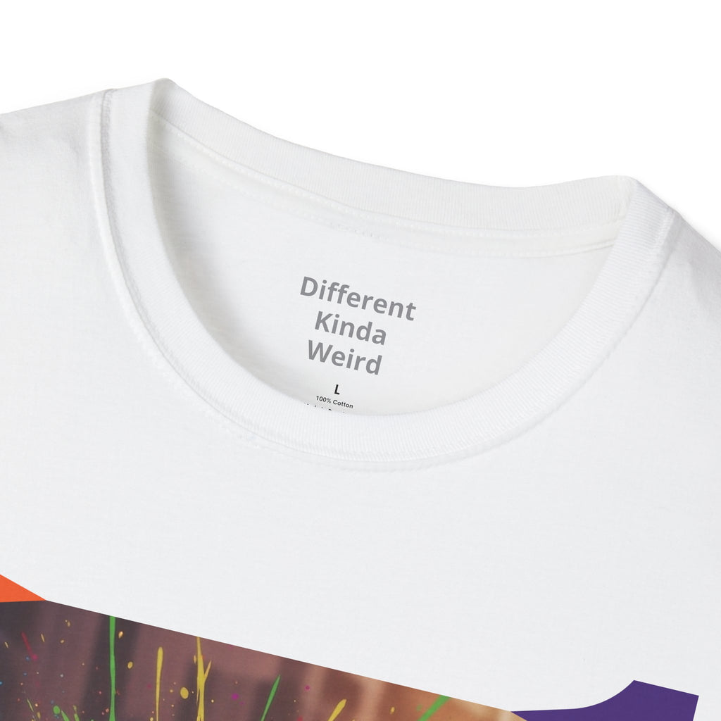 T-Shirt — "Warning Weirdo" Retro Smiley Graphic Tee