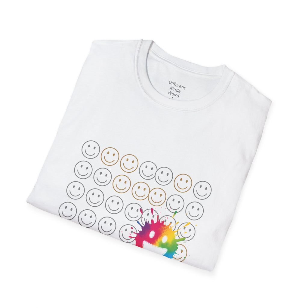 Smiley Grid T-Shirt — Color Splash Emoticon Graphic Tee