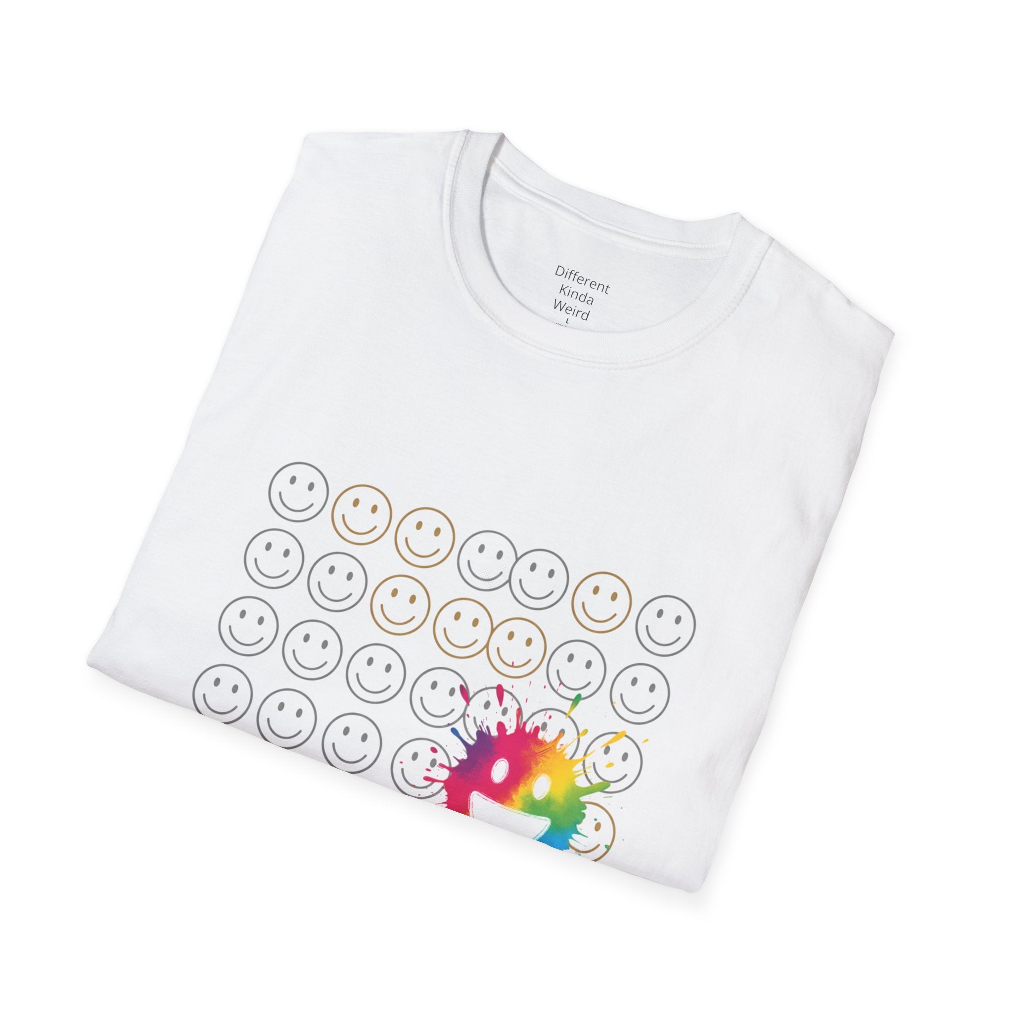 Smiley Grid T-Shirt — Color Splash Emoticon Graphic Tee