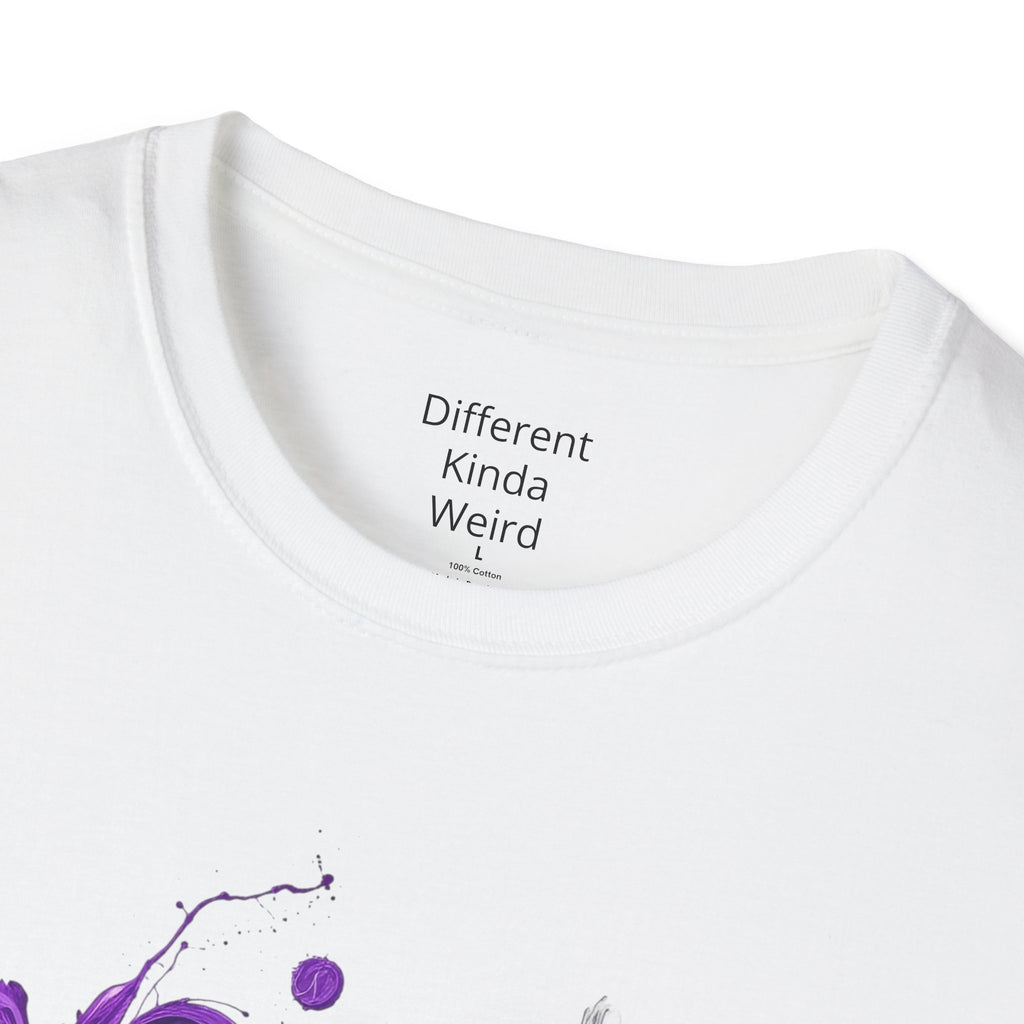 Weirdo Graphic Tee — Purple Grunge Text T-Shirt