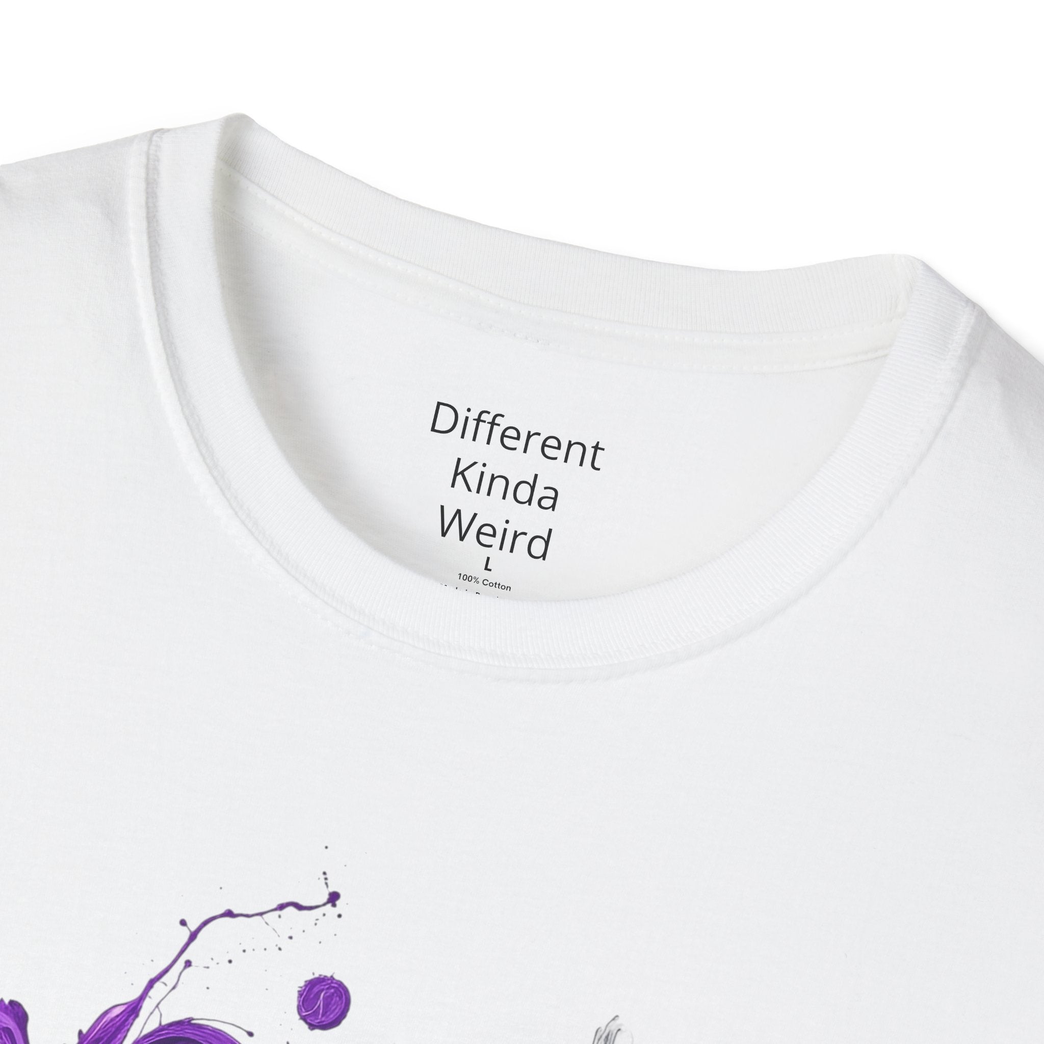Weirdo Graphic Tee — Purple Grunge Text T-Shirt