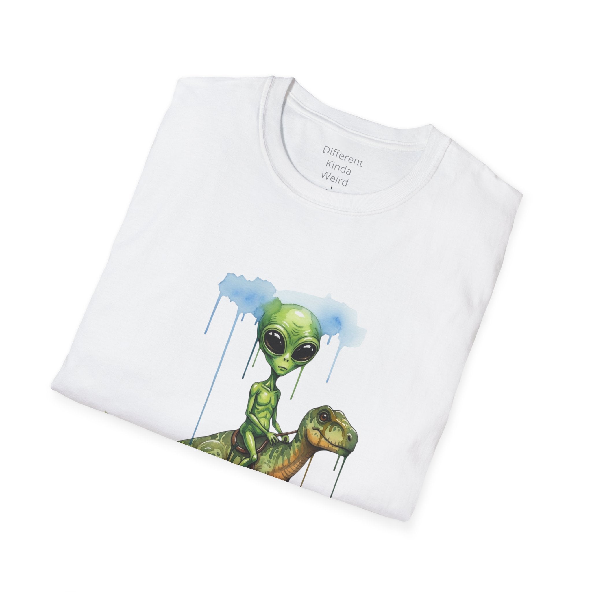 Alien Riding T-Rex T-Shirt