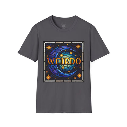 Weirdo Stained Glass Graphic T-Shirt — Retro Celestial Art Tee