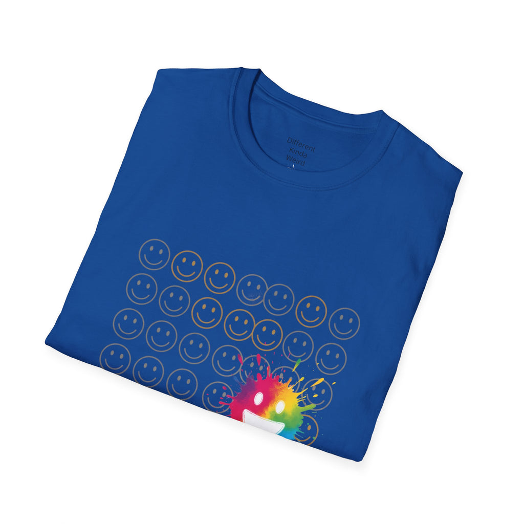 Smiley Grid T-Shirt — Color Splash Emoticon Graphic Tee