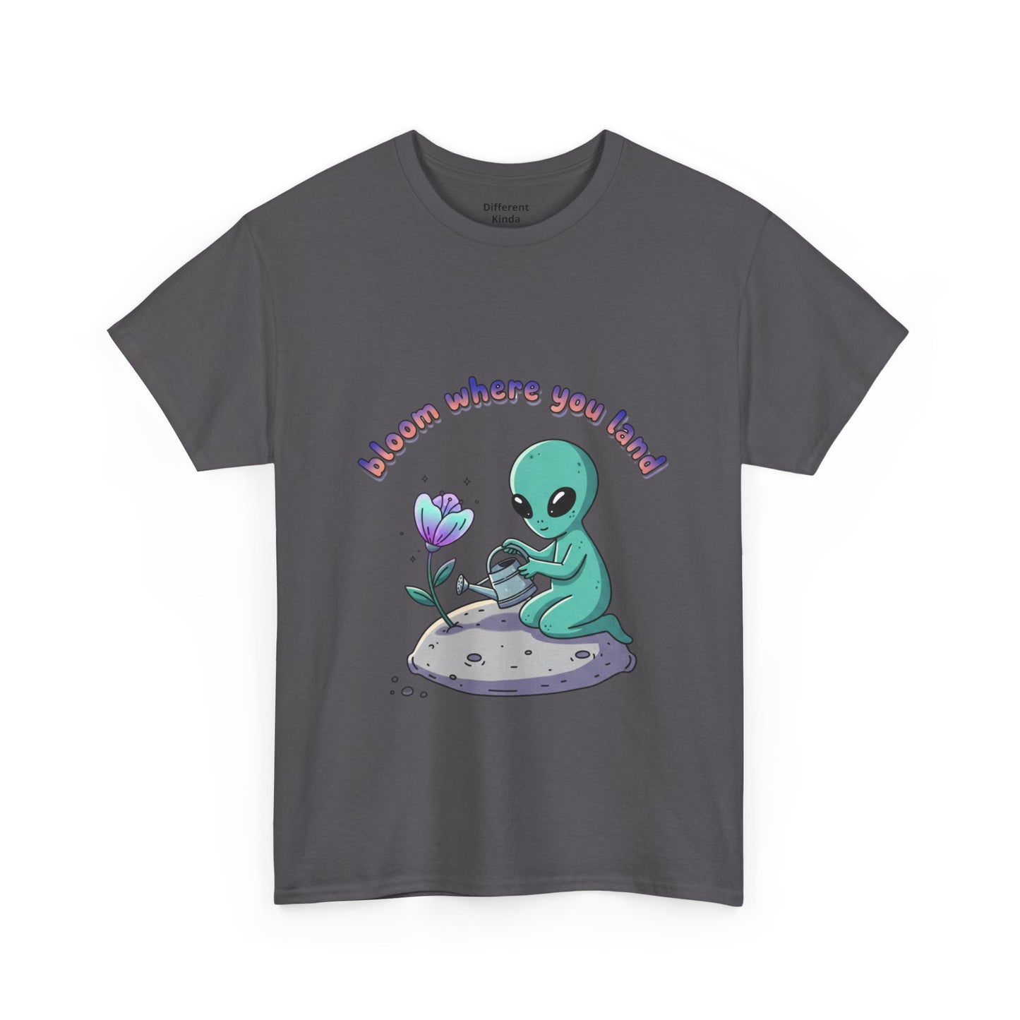 Alien Planting Tee — "Bloom Where You Land" Cute Alien Graphic T-Shirt