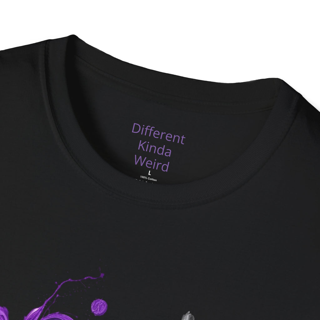 Weirdo Graphic Tee — Purple Grunge Text T-Shirt