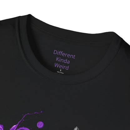 Weirdo Graphic Tee — Purple Grunge Text T-Shirt