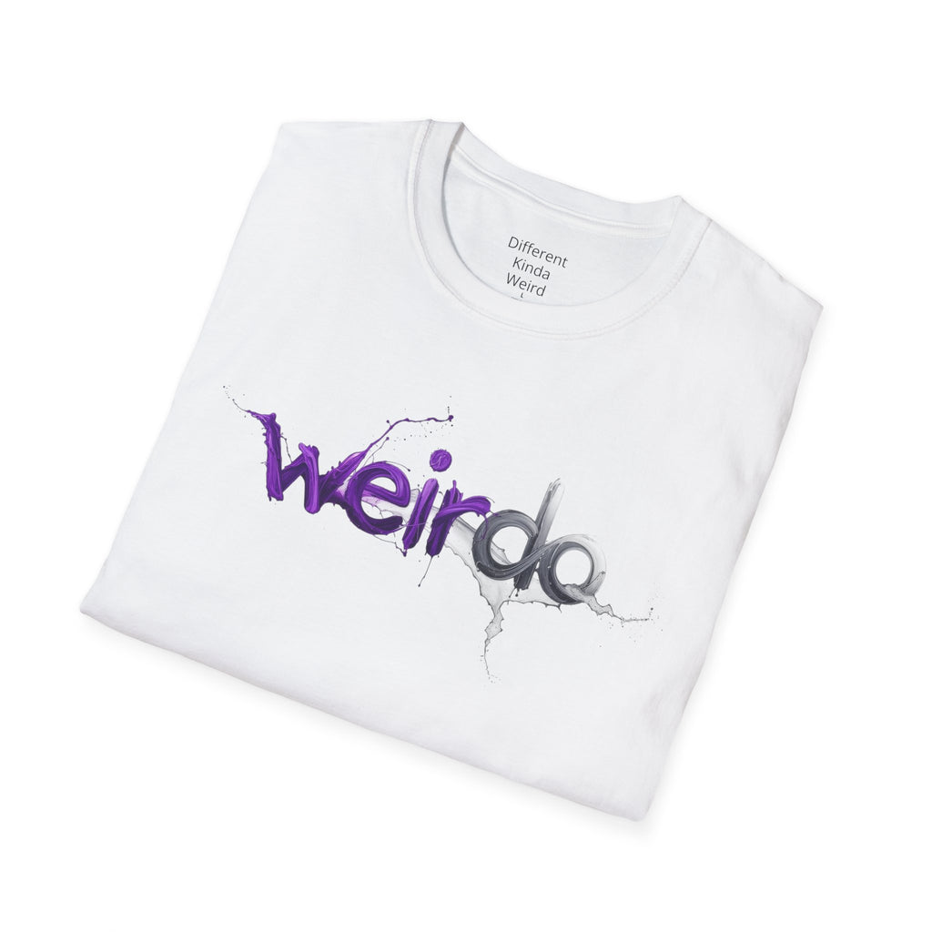 Weirdo Graphic Tee — Purple Grunge Text T-Shirt