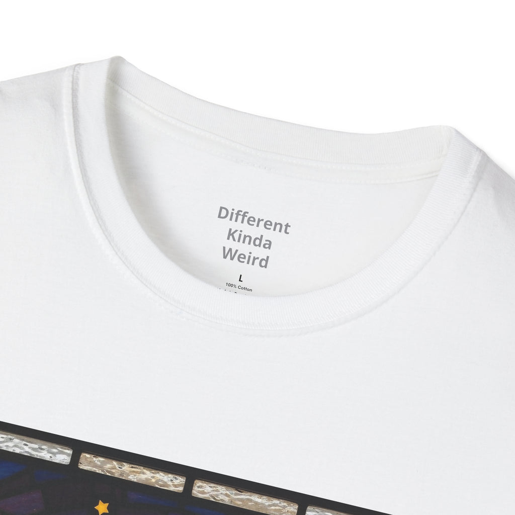 Weirdo Stained Glass Graphic T-Shirt — Retro Celestial Art Tee