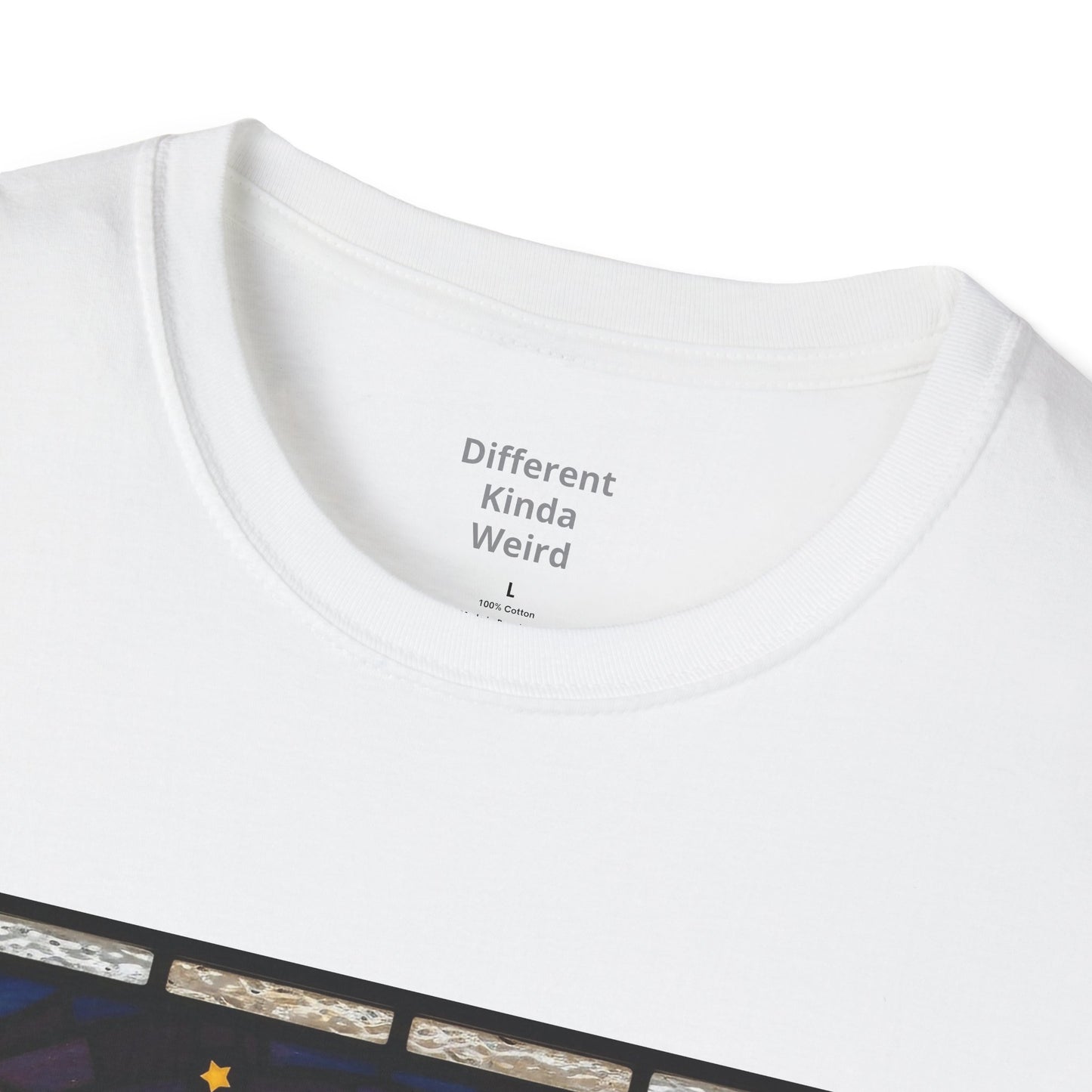 Weirdo Stained Glass Graphic T-Shirt — Retro Celestial Art Tee