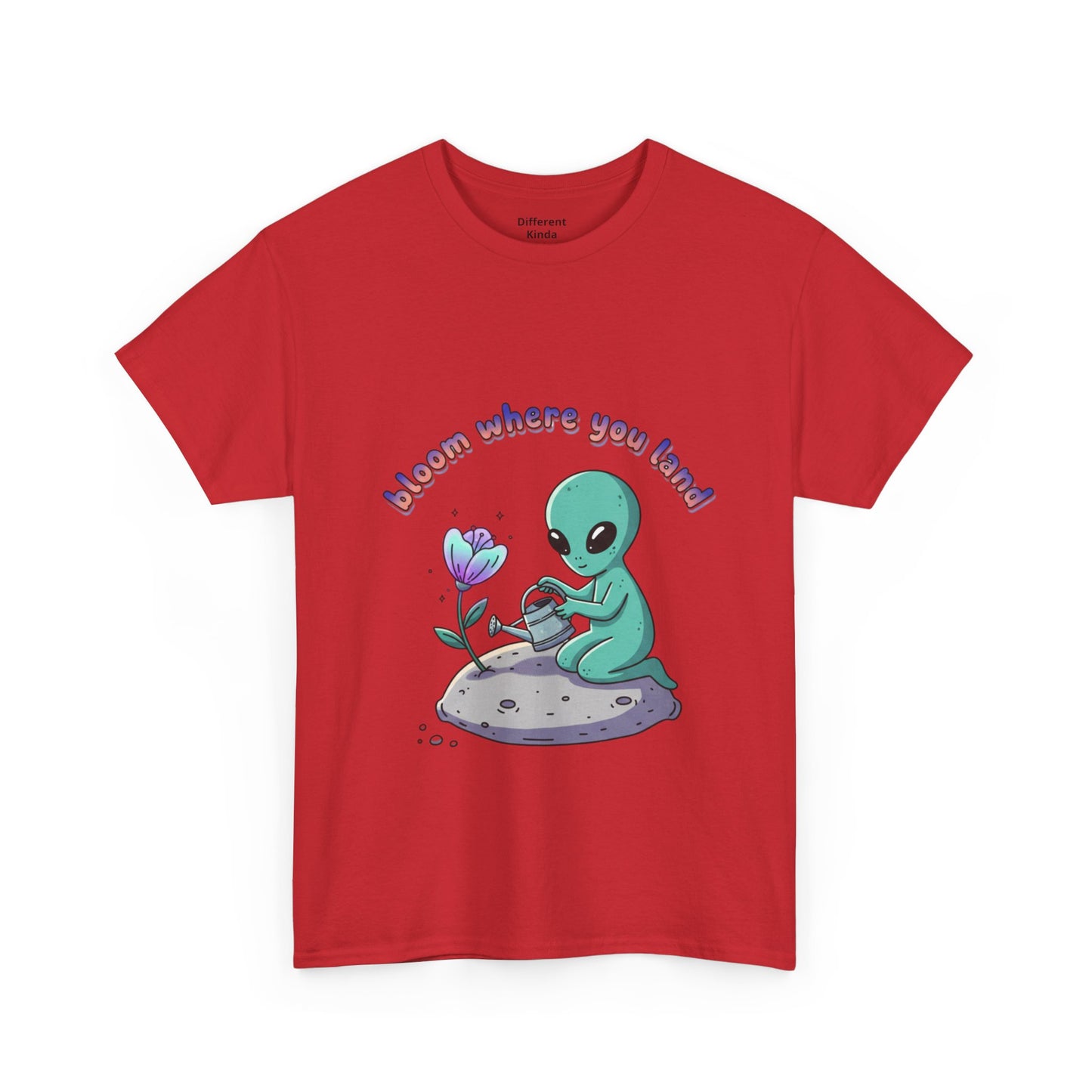 Alien Planting Tee — "Bloom Where You Land" Cute Alien Graphic T-Shirt