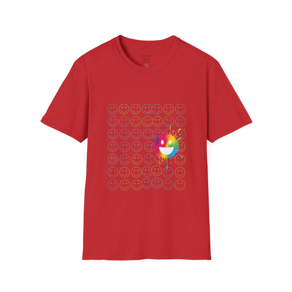 Smiley Grid T-Shirt — Color Splash Emoticon Graphic Tee