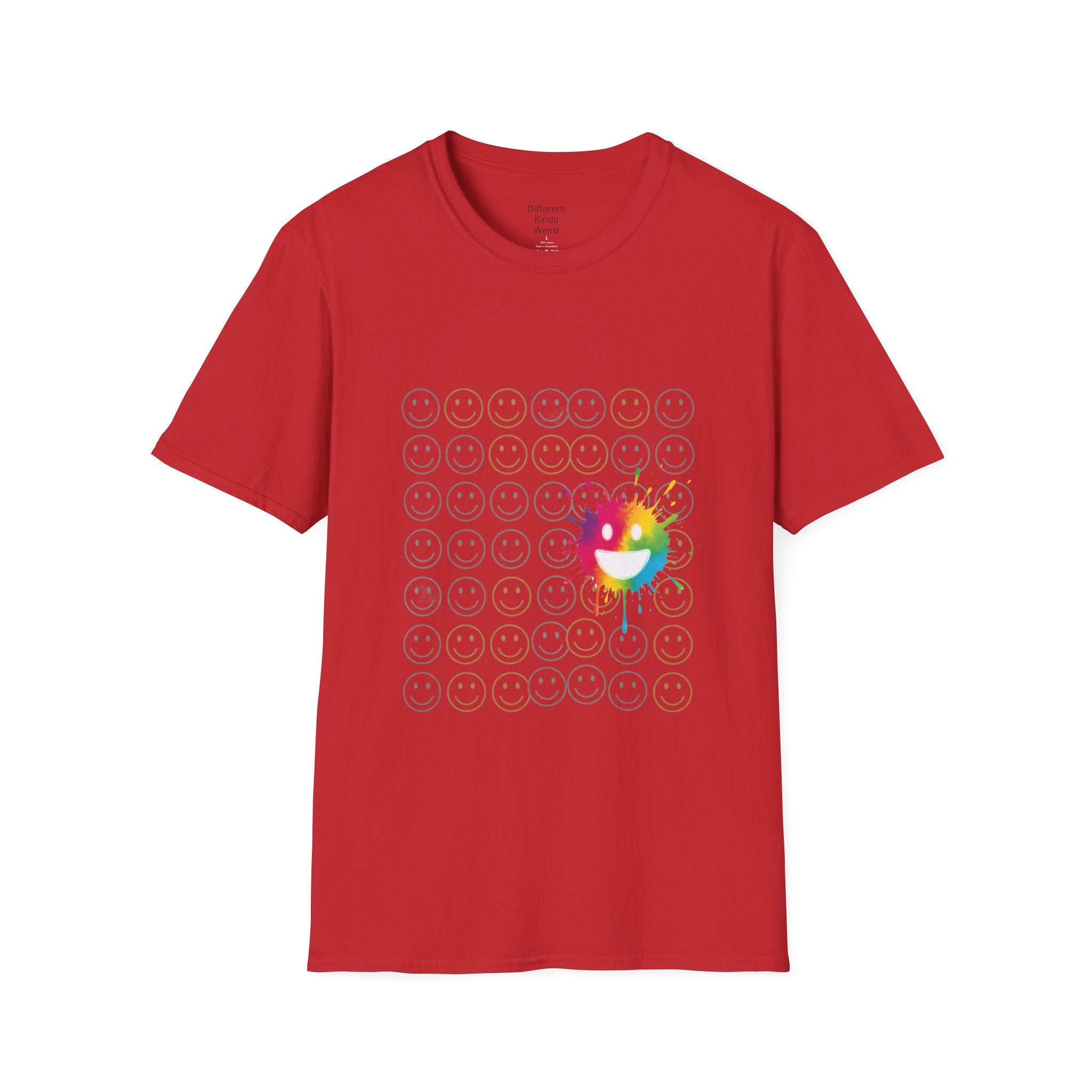 Smiley Grid T-Shirt — Color Splash Emoticon Graphic Tee