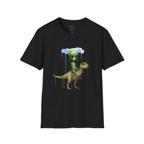 Alien Riding T-Rex T-Shirt