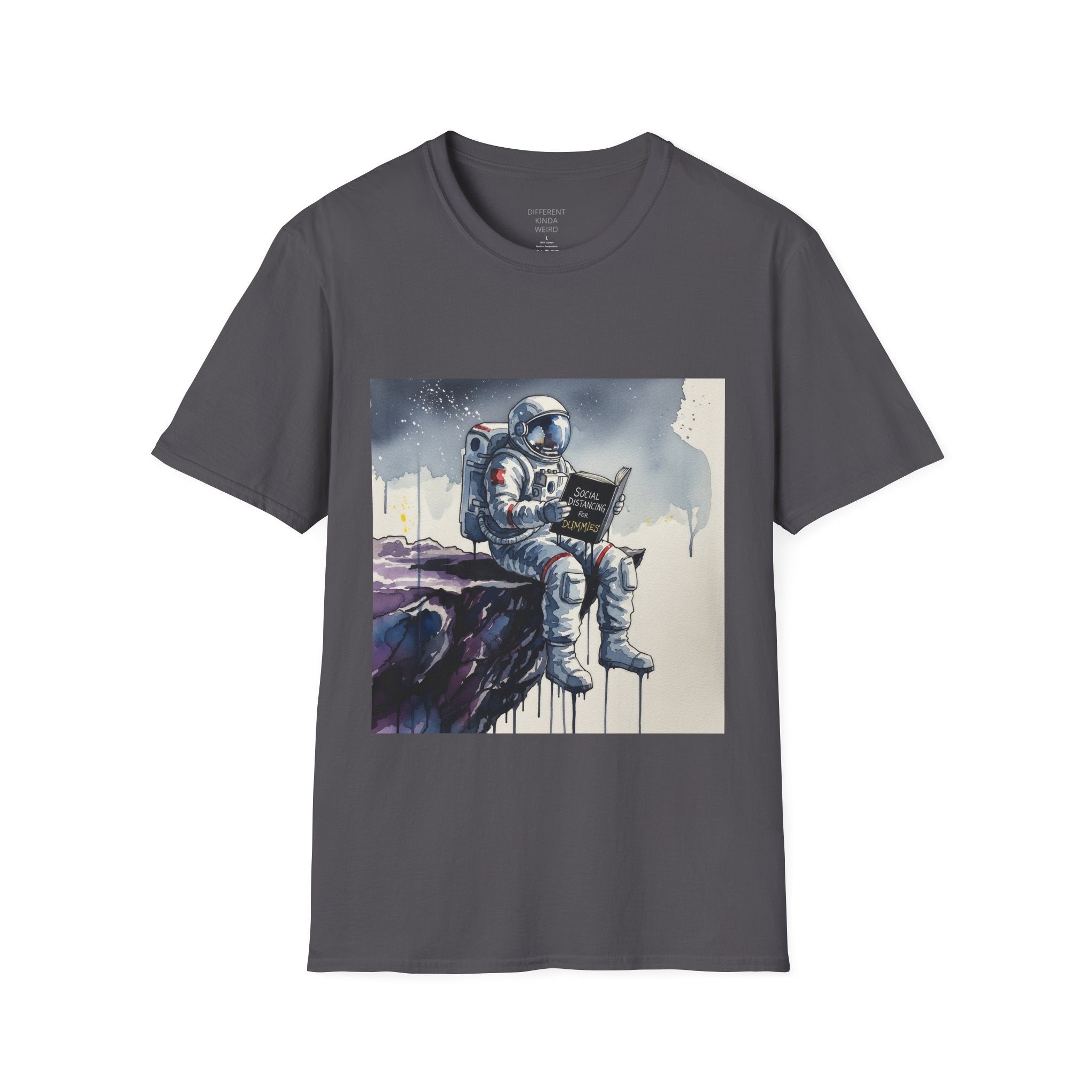 Astronaut Reading T-Shirt — Space Explorer Graphic Tee