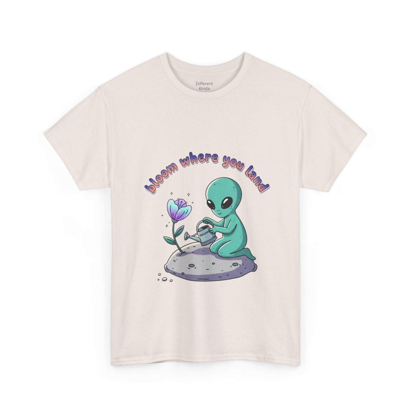 Alien Planting Tee — "Bloom Where You Land" Cute Alien Graphic T-Shirt