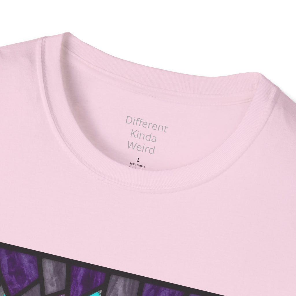 Weirdo Stained Glass T-Shirt — Colorful Mosaic 'WEIRDO' Graphic Tee