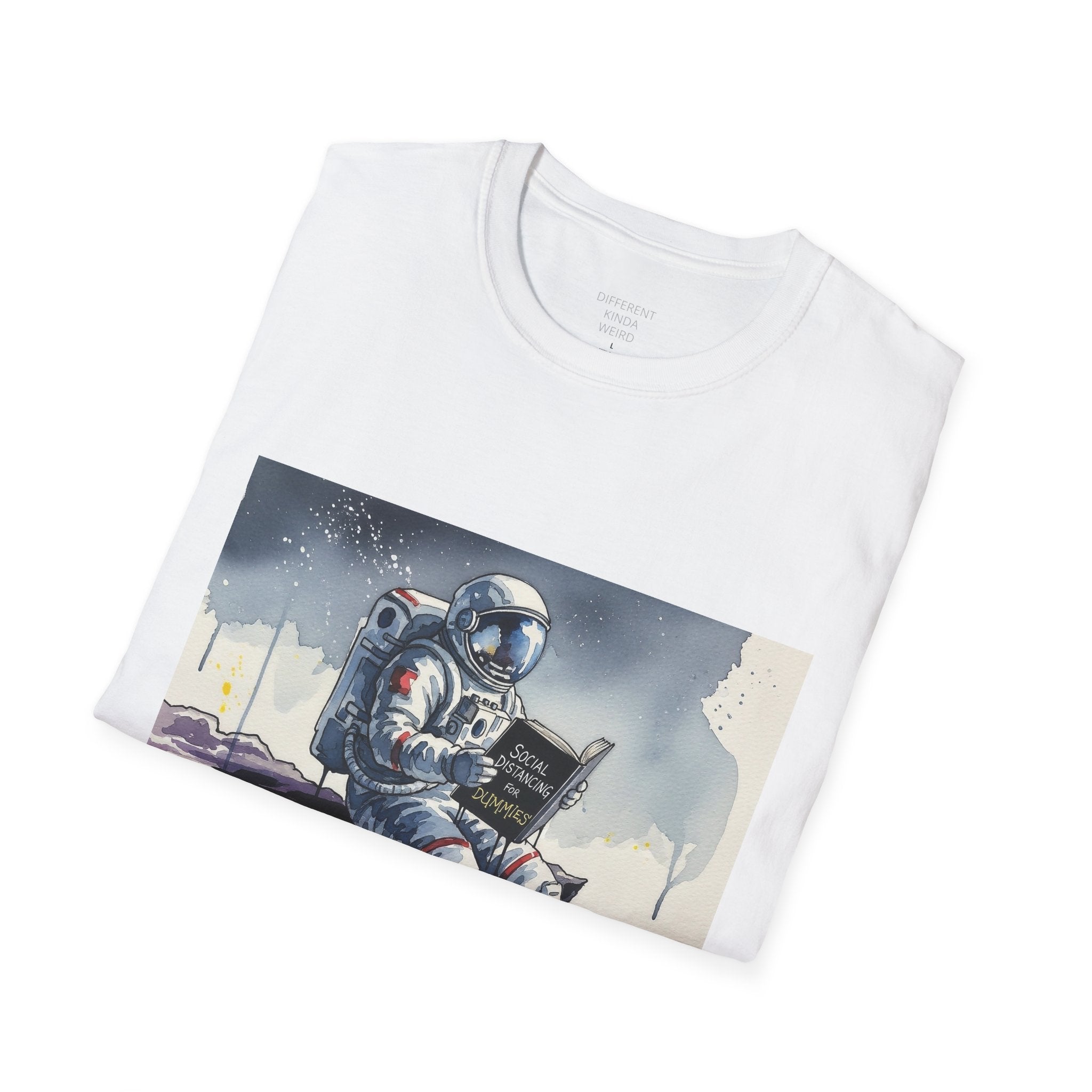 Astronaut Reading T-Shirt — Space Explorer Graphic Tee