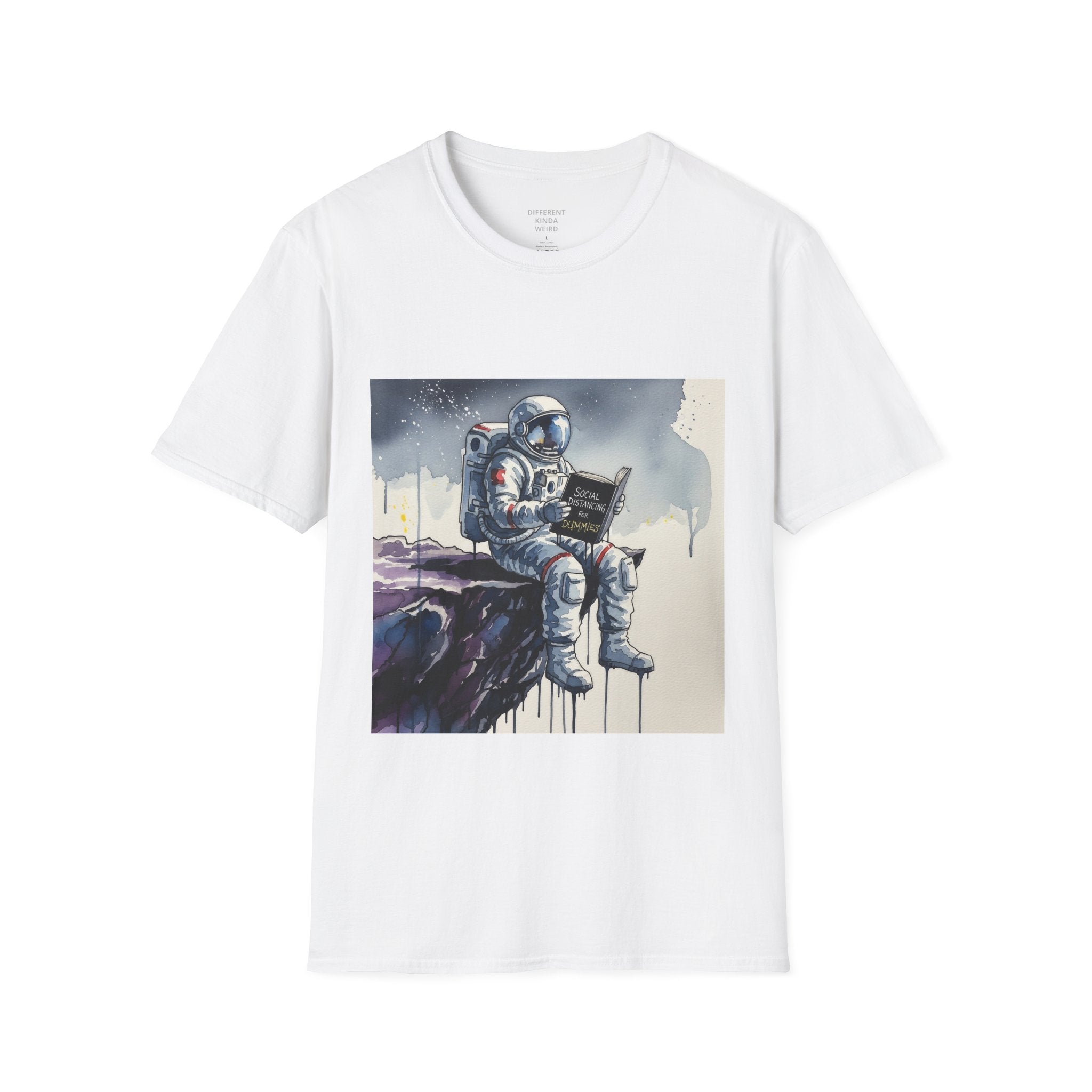 Astronaut Reading T-Shirt — Space Explorer Graphic Tee