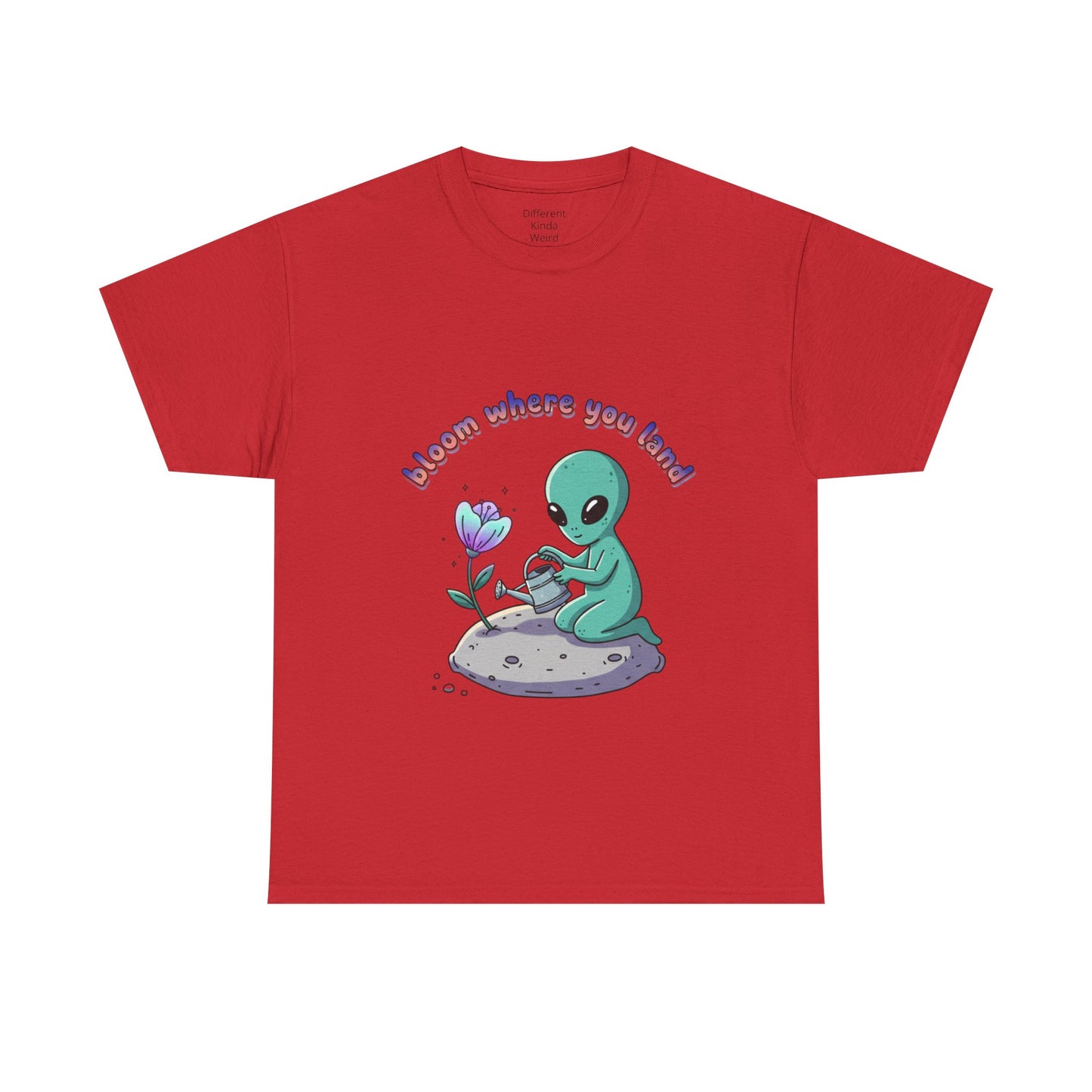 Alien Planting Tee — "Bloom Where You Land" Cute Alien Graphic T-Shirt