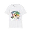 Cat Moonwatercolor T-Shirt — Colorful Crescent Moon Cat Tee
