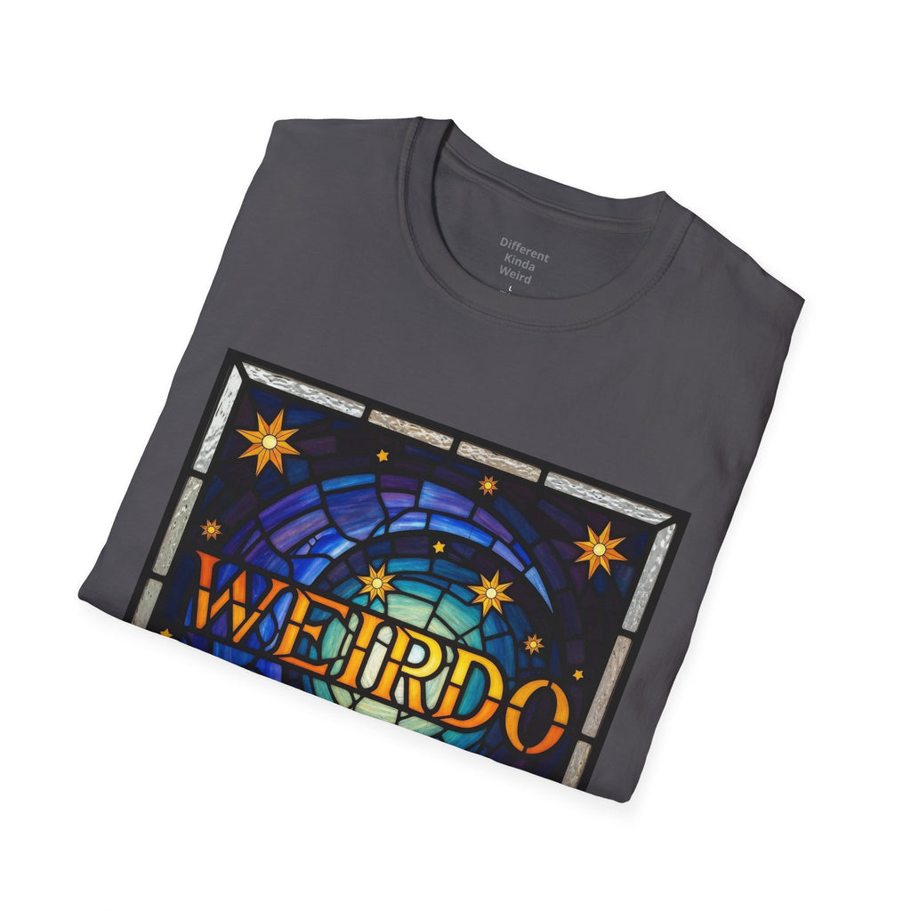 Weirdo Stained Glass Graphic T-Shirt — Retro Celestial Art Tee
