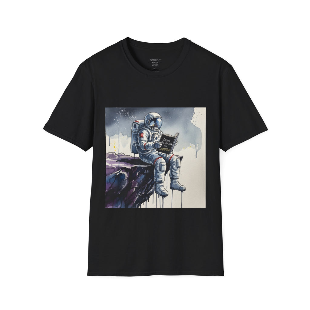 Astronaut Reading T-Shirt — Space Explorer Graphic Tee