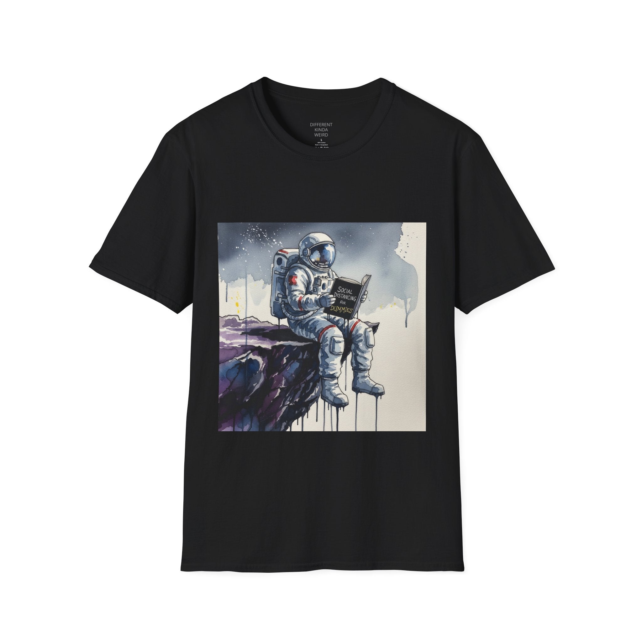 Astronaut Reading T-Shirt — Space Explorer Graphic Tee