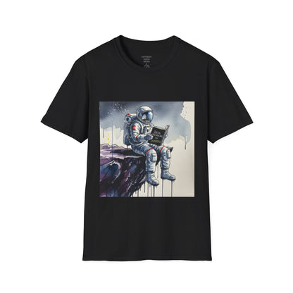 Astronaut Reading T-Shirt — Space Explorer Graphic Tee