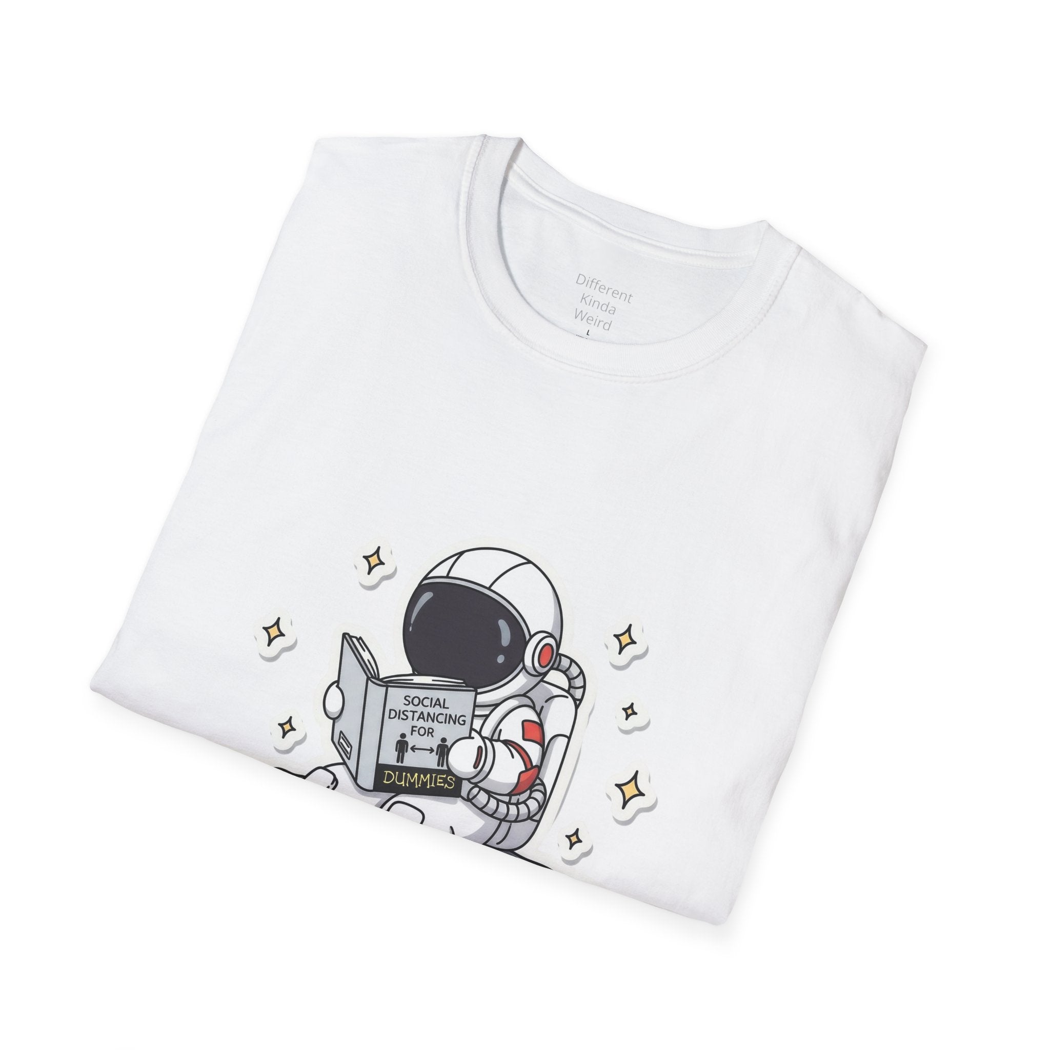 Astronaut Reading T-Shirt — Cute Space Explorer Graphic Tee