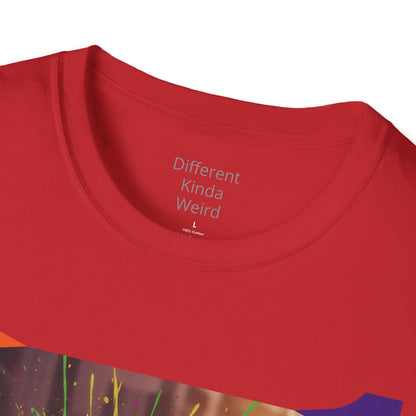 T-Shirt — "Warning Weirdo" Retro Smiley Graphic Tee