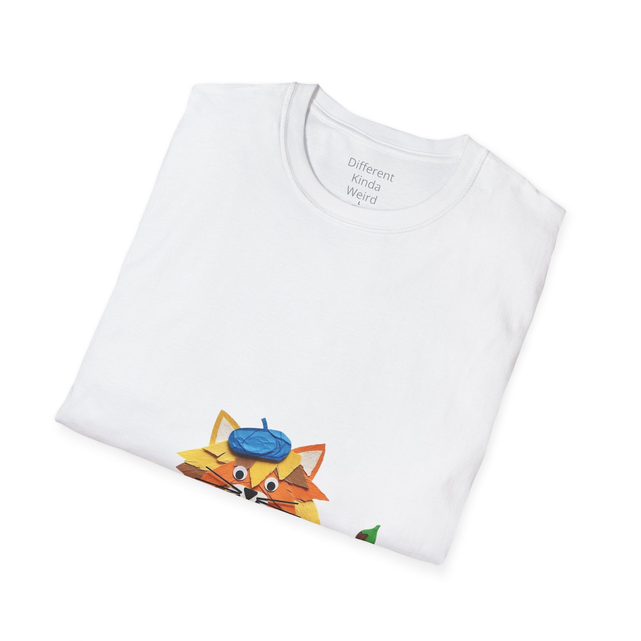 Artist Cat Graphic T-Shirt — Cute Autumn Painter Kitten Tee