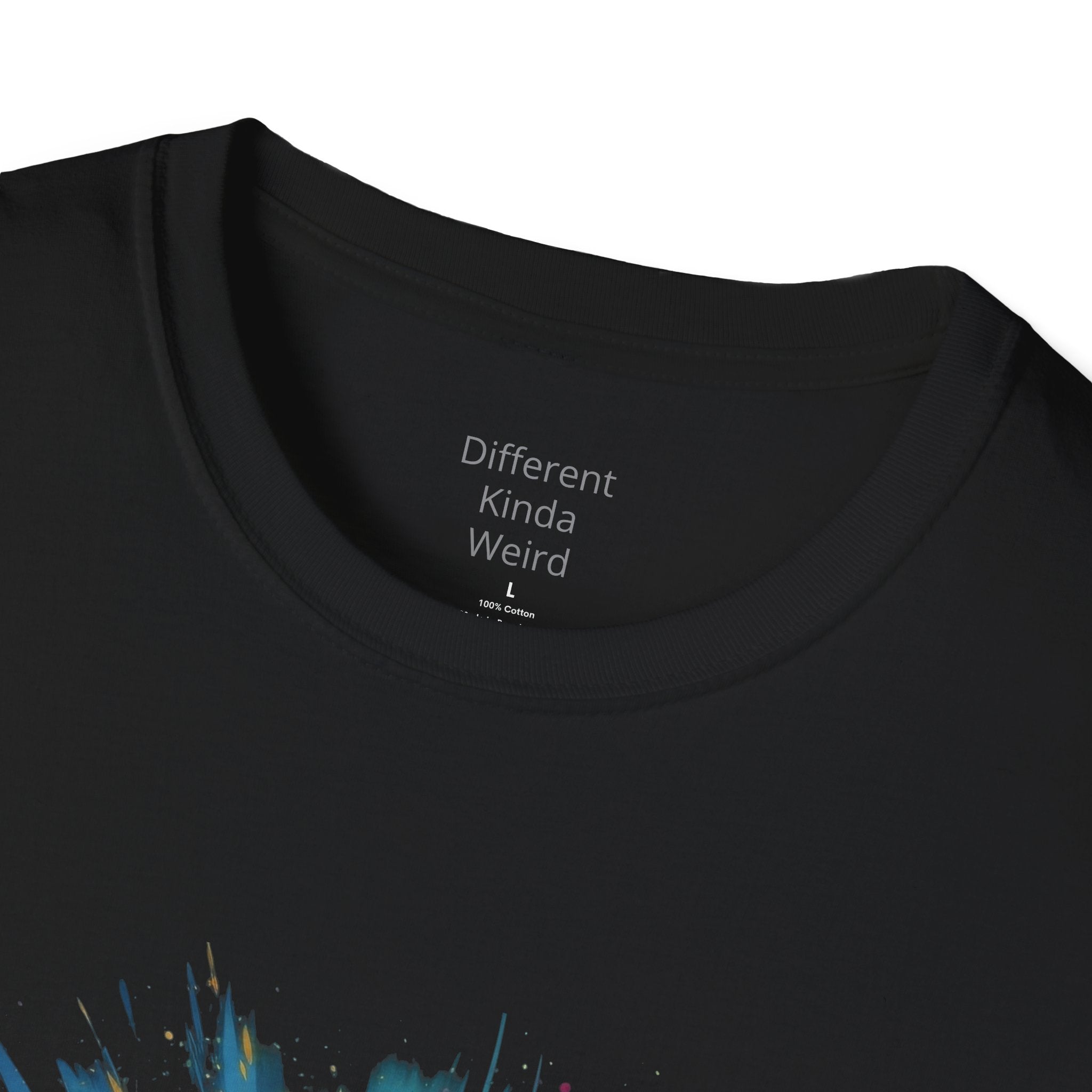 Cat Moonwatercolor T-Shirt — Colorful Crescent Moon Cat Tee
