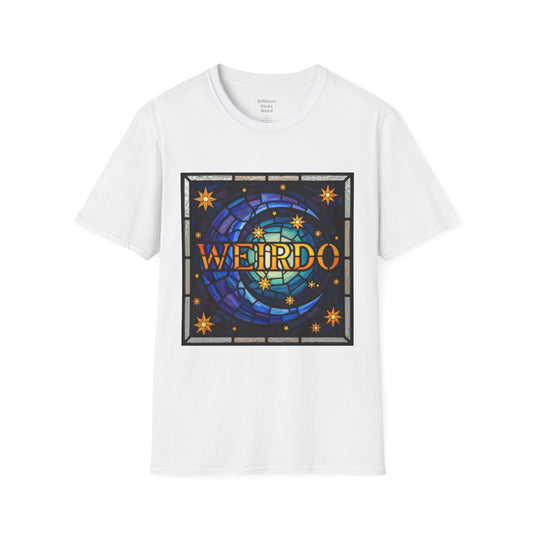 Weirdo Stained Glass Graphic T-Shirt — Retro Celestial Art Tee