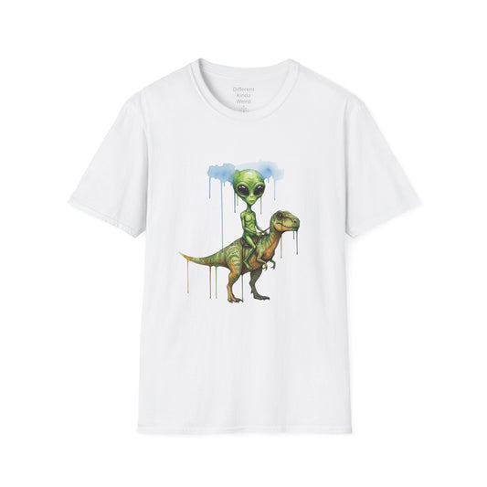 Alien Riding T-Rex T-Shirt