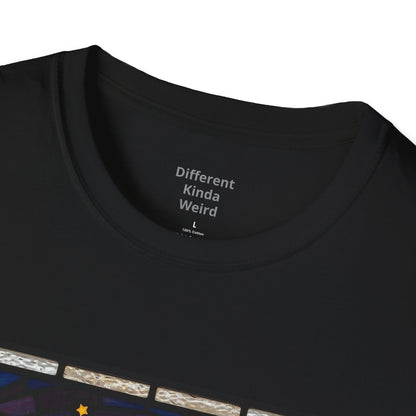 Weirdo Stained Glass Graphic T-Shirt — Retro Celestial Art Tee