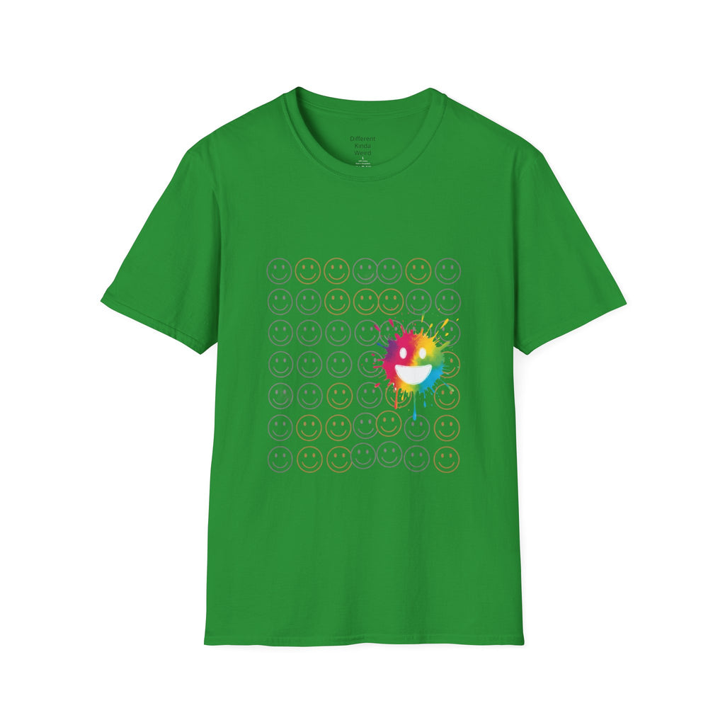 Smiley Grid T-Shirt — Color Splash Emoticon Graphic Tee