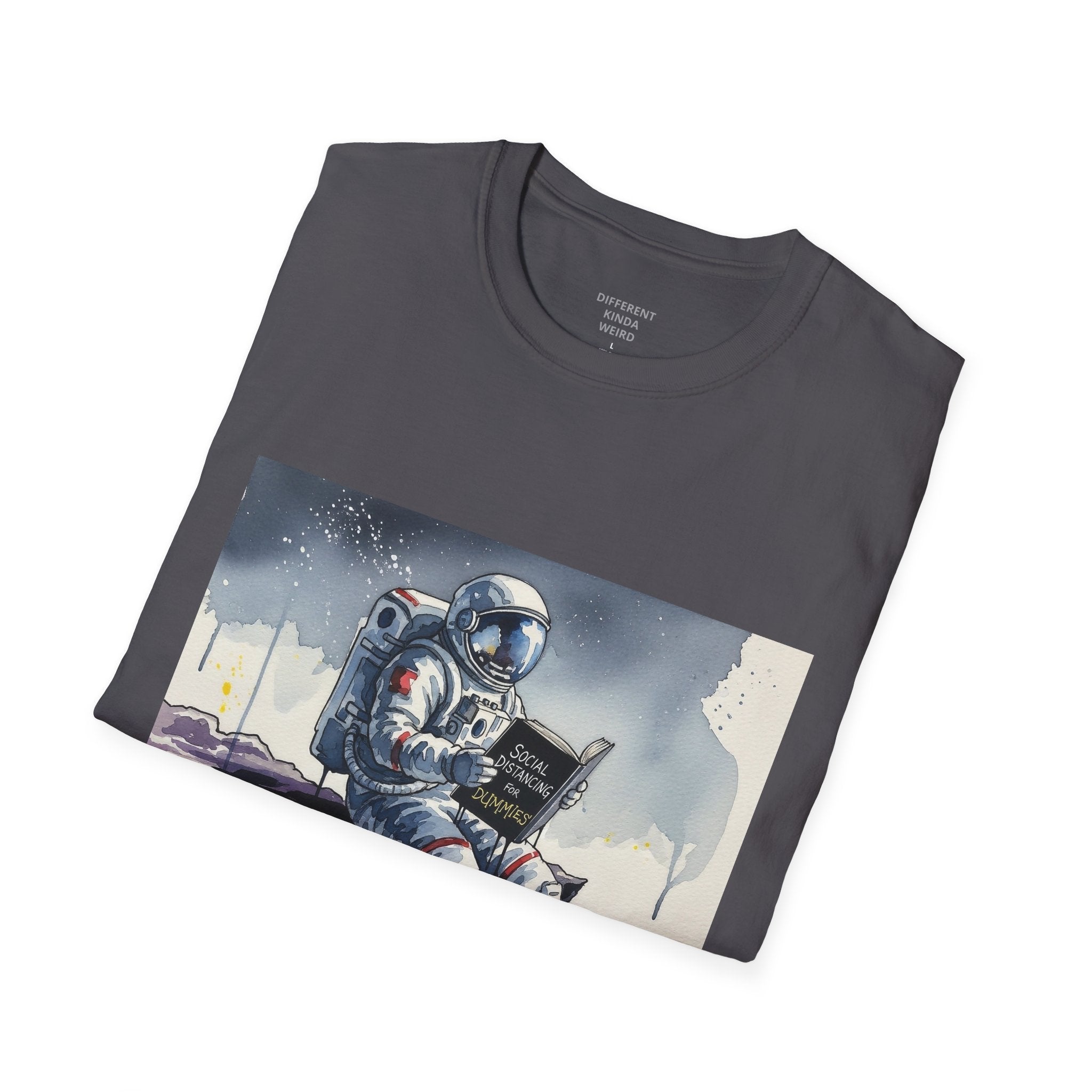 Astronaut Reading T-Shirt — Space Explorer Graphic Tee