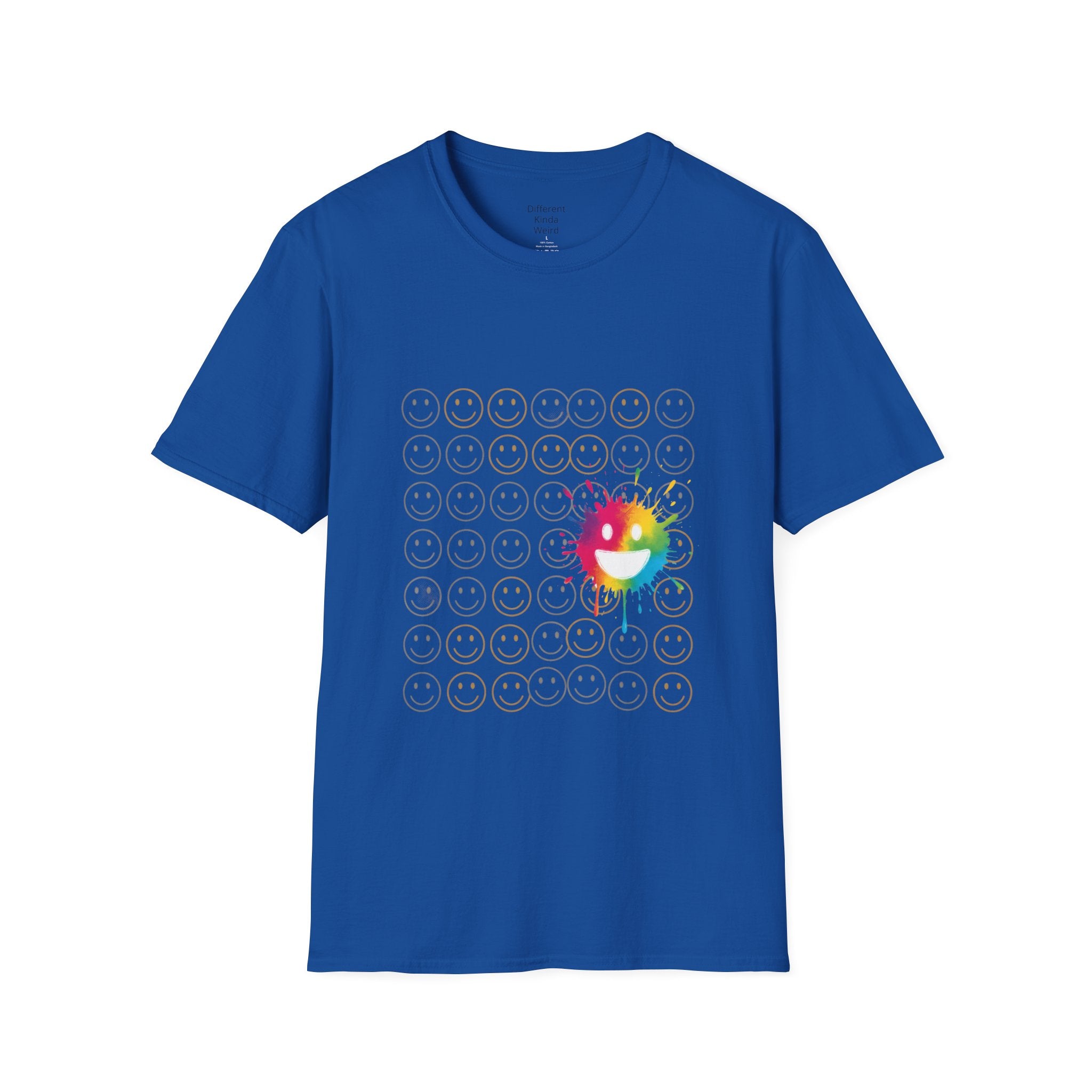 Smiley Grid T-Shirt — Color Splash Emoticon Graphic Tee
