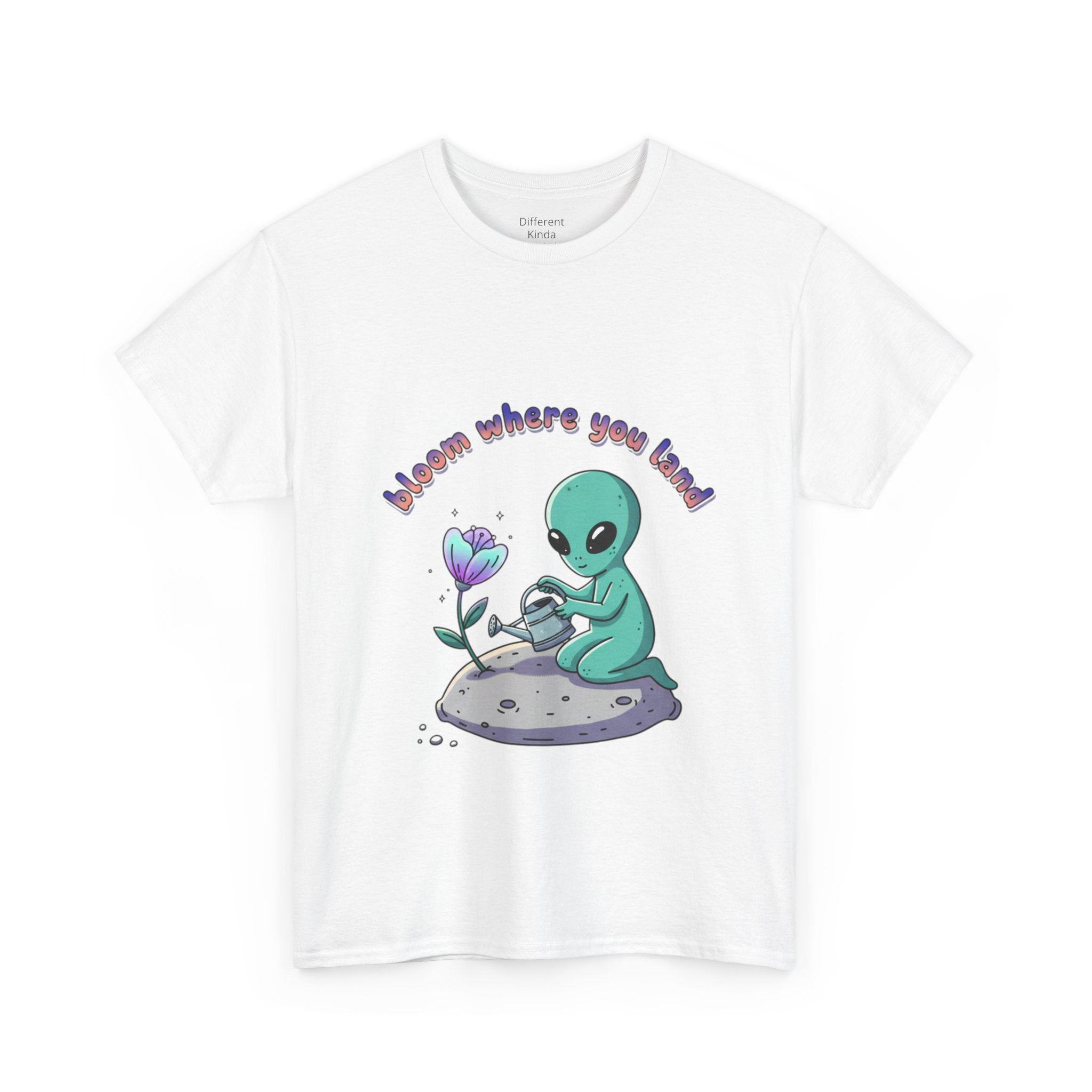 Alien Planting Tee — "Bloom Where You Land" Cute Alien Graphic T-Shirt