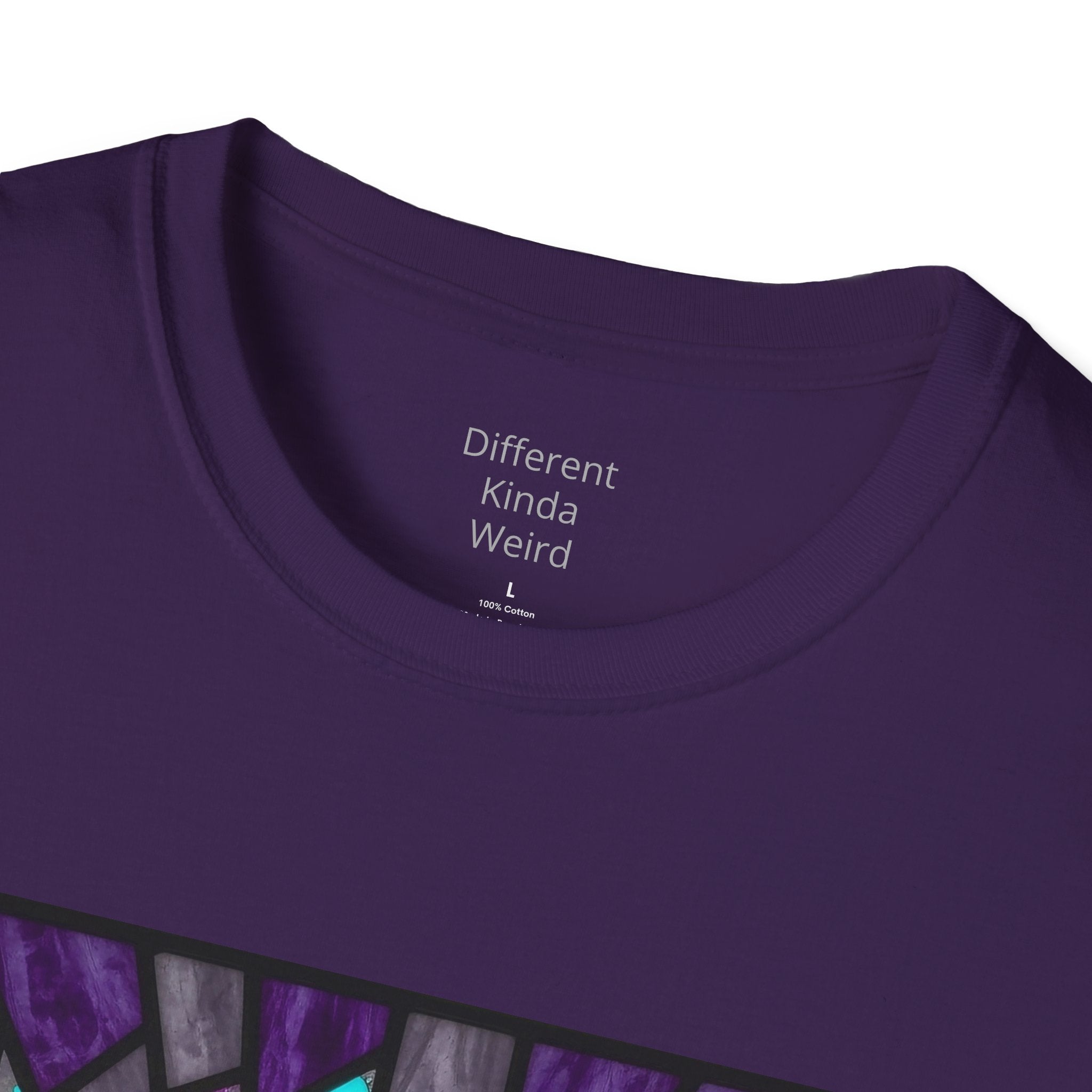 Weirdo Stained Glass T-Shirt — Colorful Mosaic 'WEIRDO' Graphic Tee