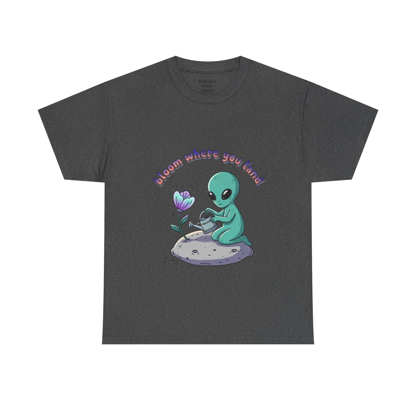 Alien Planting Tee — "Bloom Where You Land" Cute Alien Graphic T-Shirt