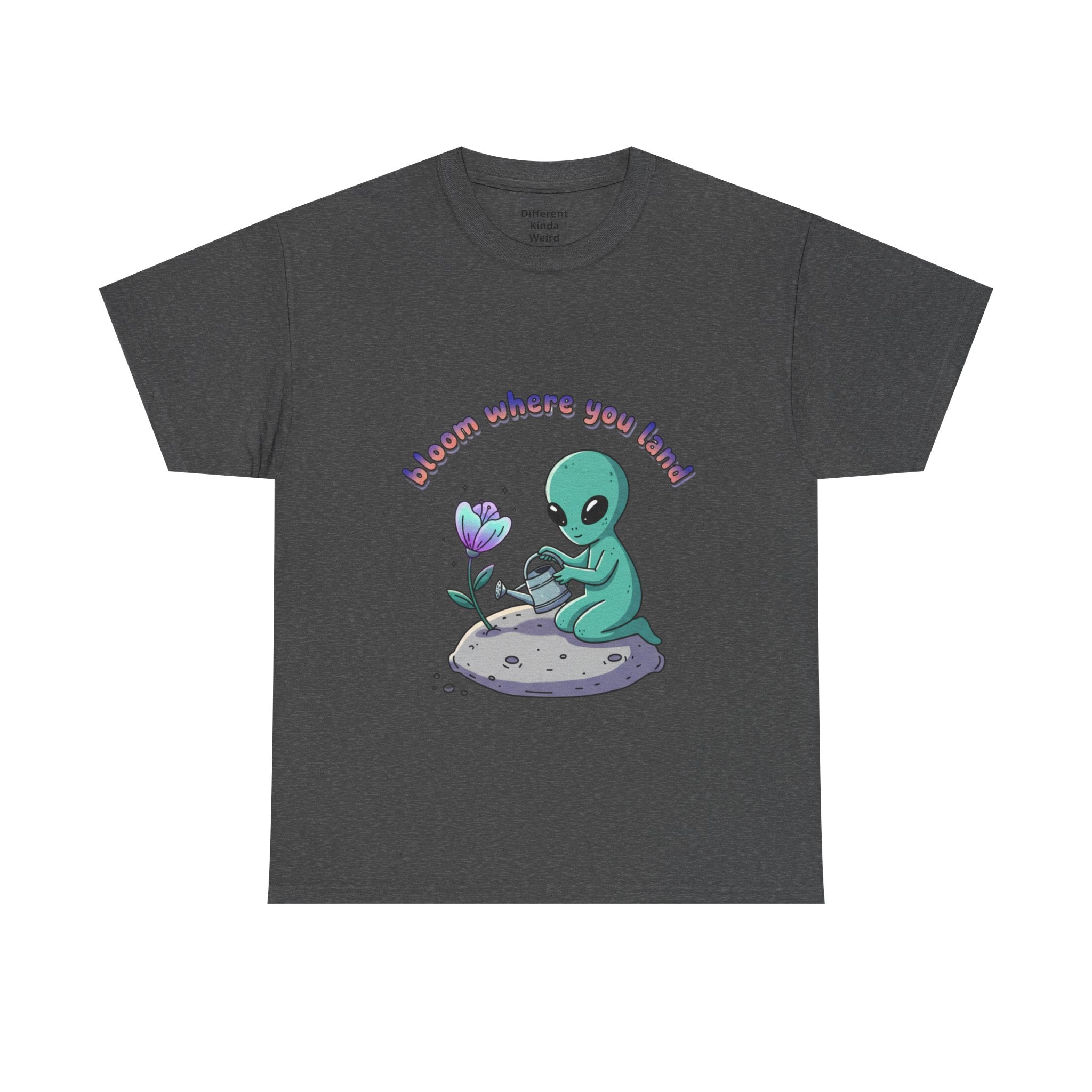 Alien Planting Tee — "Bloom Where You Land" Cute Alien Graphic T-Shirt