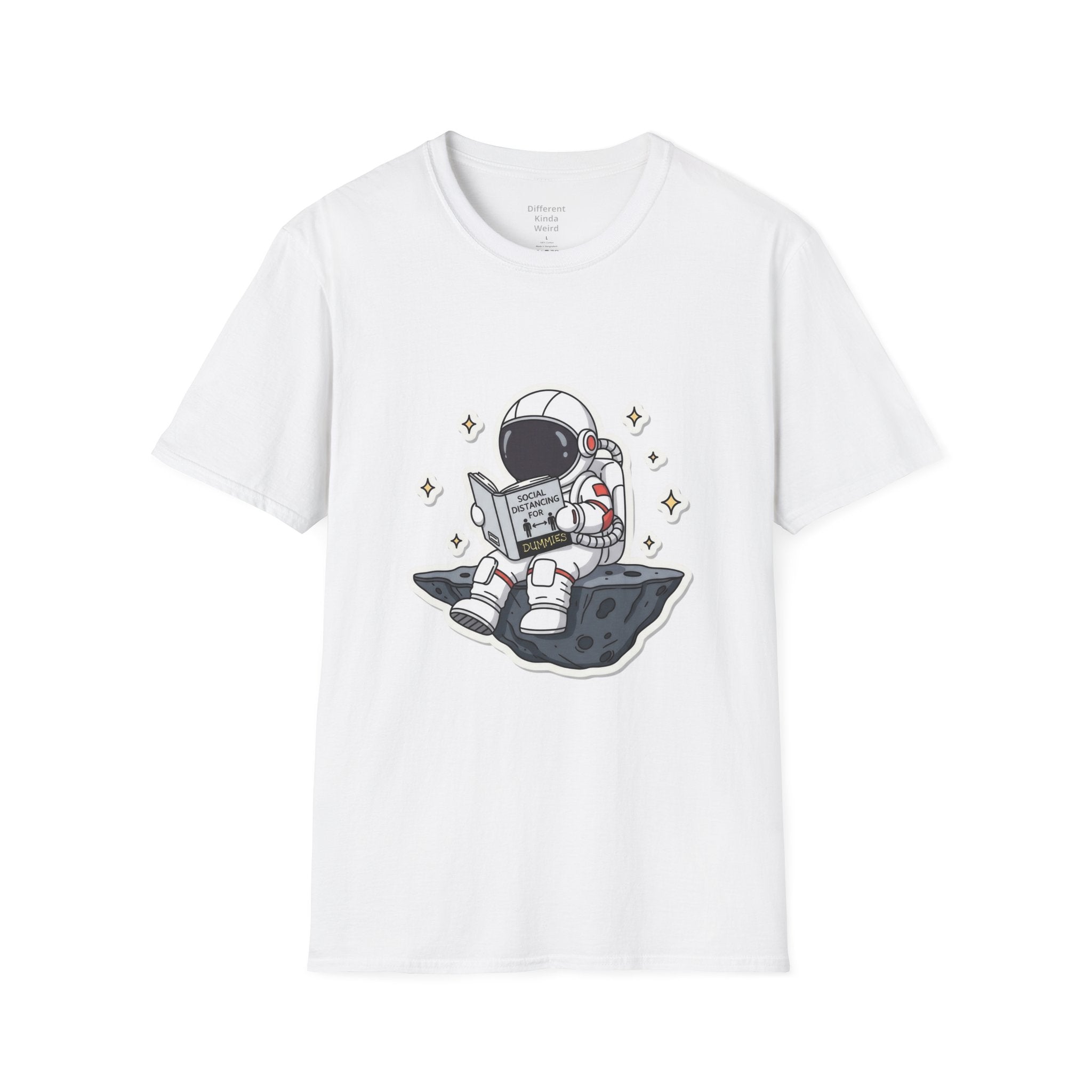 Astronaut Reading T-Shirt — Cute Space Explorer Graphic Tee
