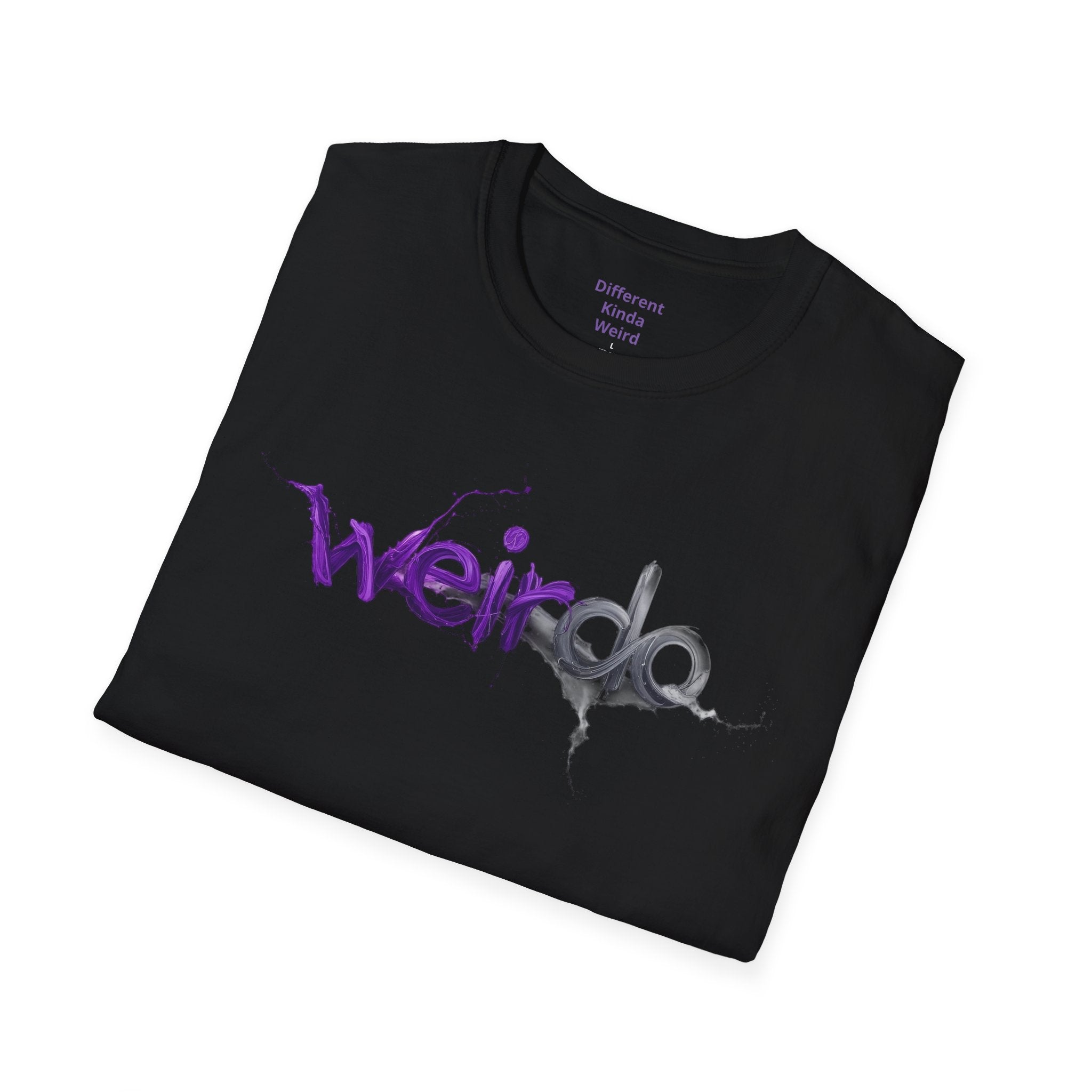 Weirdo Graphic Tee — Purple Grunge Text T-Shirt
